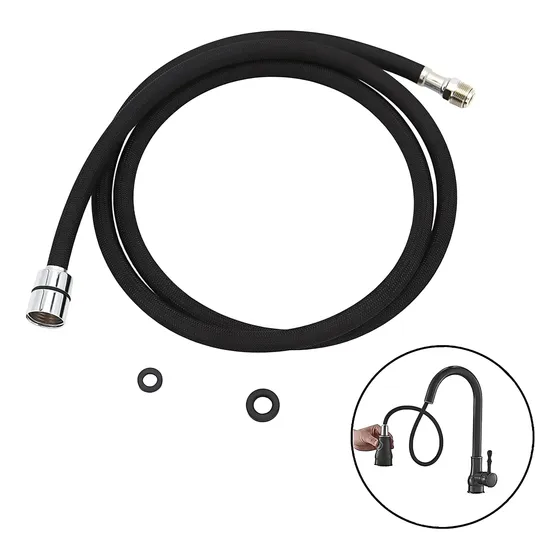 Repuesto Flexible Llave Monomando Extraíble Gris Trenzado Fk