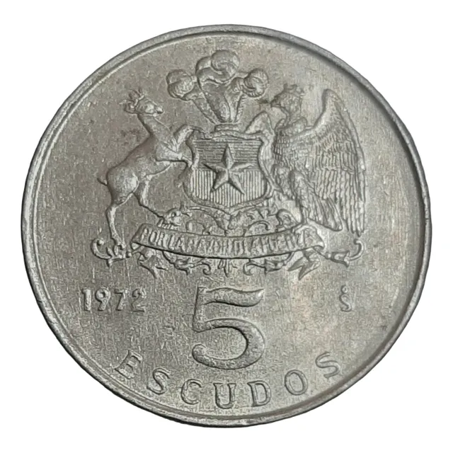 Moneda Chilena De 5 Escudos Año 1972