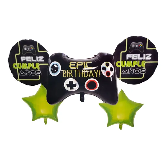 Set 5 Globos Control Videojuegos Xbox Play Station Decoració