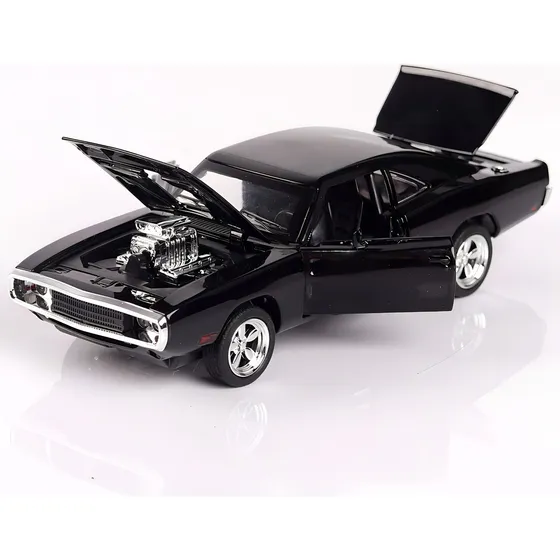 Miniatura Dodge Charger 70 Dom Velozes E Furiosos 1:32 Luzes Cor Preto