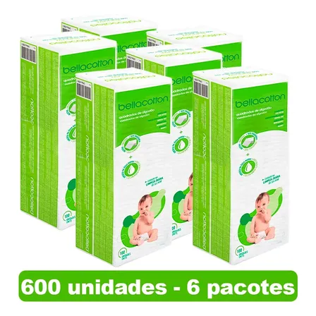 Kit Algodão Bellacotton Quadrado Para Bebê - 6 Pacotes Baby Bear Props
