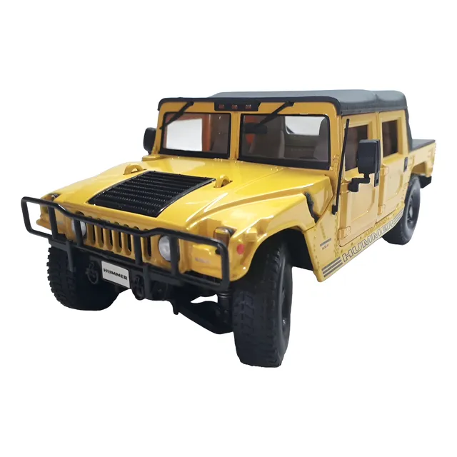 Auto Escala 1:18 Hummer H1 Softtop Amarillo Colección Maisto