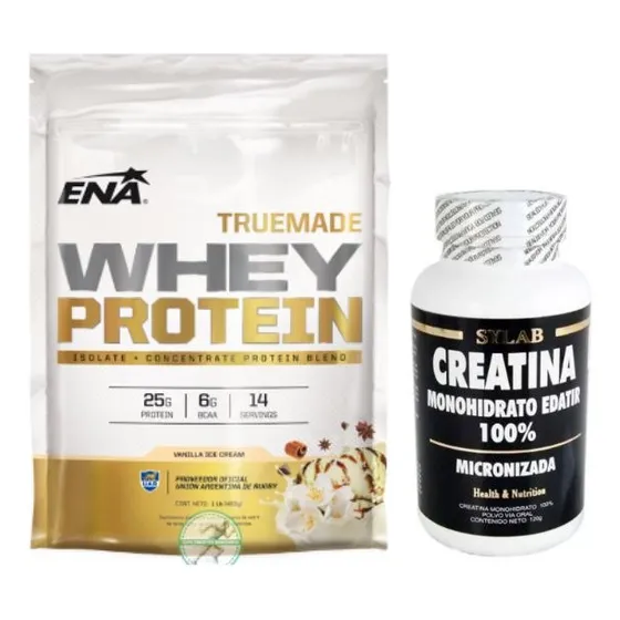 Whey Protein Ena Truemade 1lb + Creatina Sylab 120g