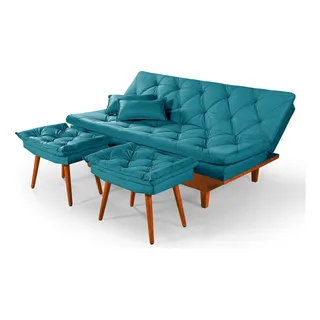 SofĂĄ Cama Caribe ReclinĂĄvel Duas Banquetas Em Suede Cor Azul-turquesa Essencial Estofados SofĂĄ Cama Caribe ReclinĂĄvel Duas Banquetas Em Suede Cor Azul-turquesa Essencial Estofados
