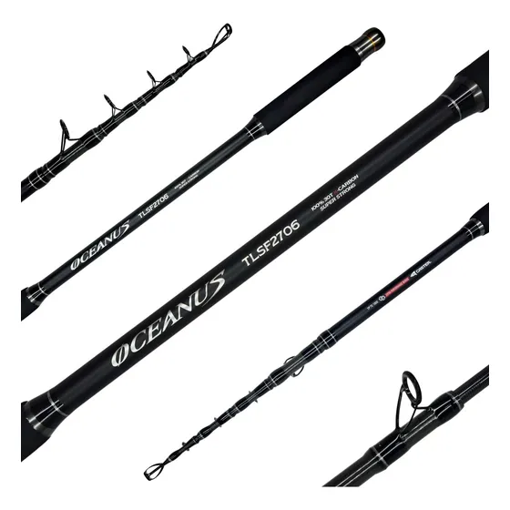 Caña Telescopica Caster Oceanus 3.00m Variada Río 50 Lb 180g Color Negro