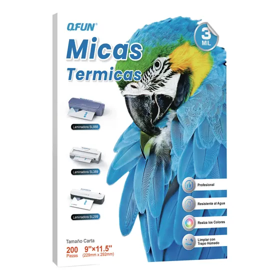 Micas Termicas 3mil Tamaño Carta Protectores De Hojas 200piezas para laminadora