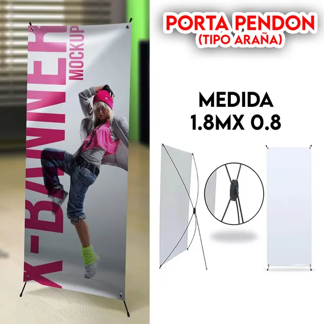 Porta Pendon Tipo Araña Para Lona Banner 0,75x1.80