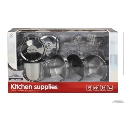 Set De Ollas Y Utensilios Metálicos Para Niñas