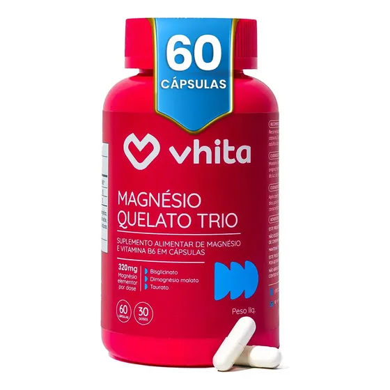 Magnésio Quelato Trio 3 em 1 - 60 Cáps Vhita