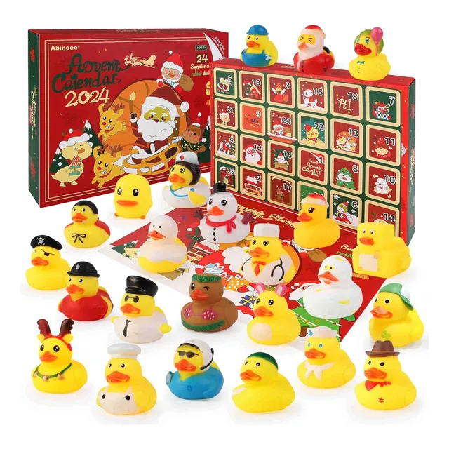 Calendario De Adviento Navideño Con 24 Patos De Goma Y Sorpr