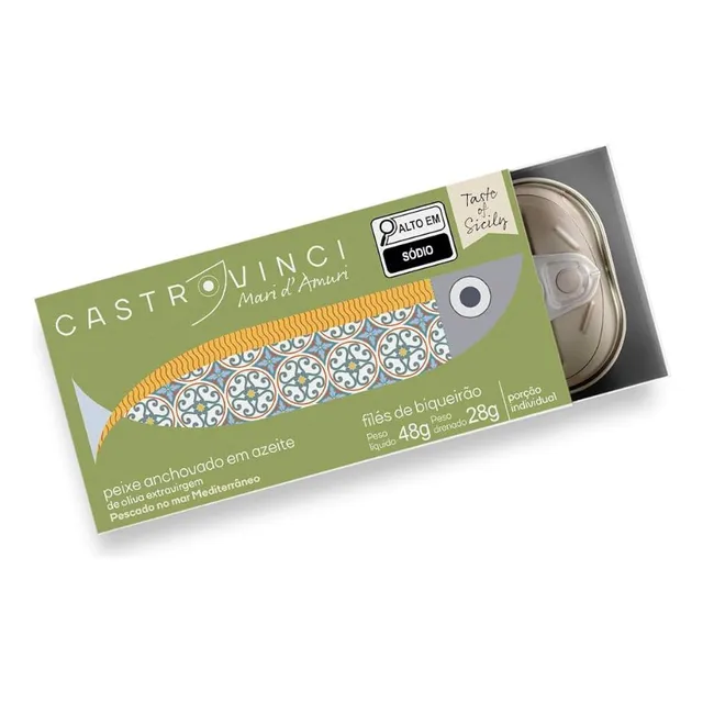 Anchovas Em Azeite De Oliva Extra Virgem Castrovinci 28g