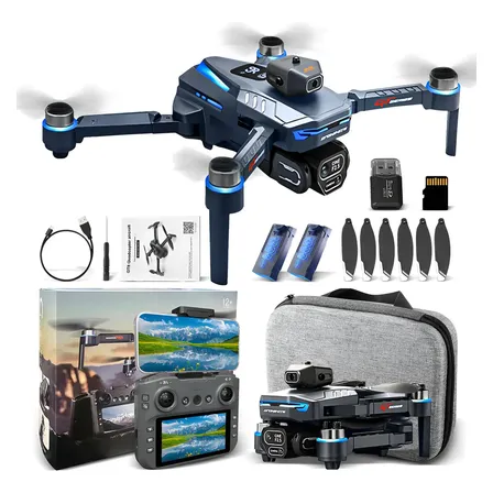 Drone Gt8 Com Tela, Câmera Hd 4k Motor Brushless 2 Baterias Cor Preto