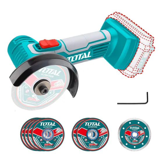 Mini Cortador Esmeril Industrial 20v 3 + 7 Discos Total Color Turquesa Frecuencia 50 60Hz