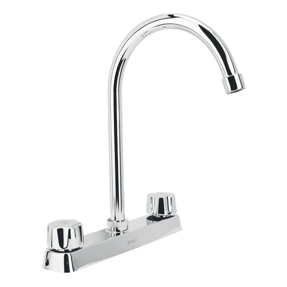 Mezcladora P/fregadero Manerales Hexagonal Curvo Foset 45615 Color Plateado