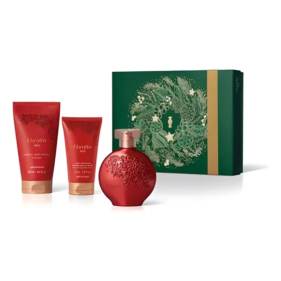 Kit Presente Feminino O Boticário Colônia Floratta Red 3 itens