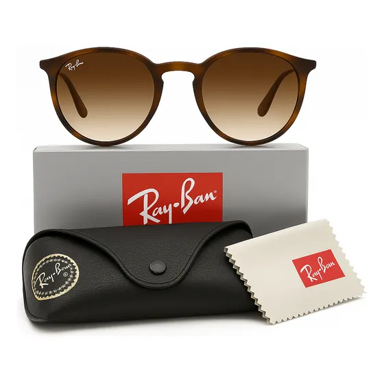 Anteojo De Sol Ray-ban Erika Polarizado Lente Brown Rb4171 Liso Grey Gradient Brown Light Havana Gunmetal