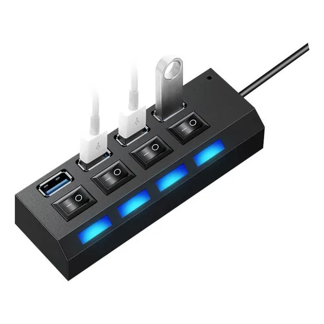 Hub Usb Treqa 4 Puertos Con Switch