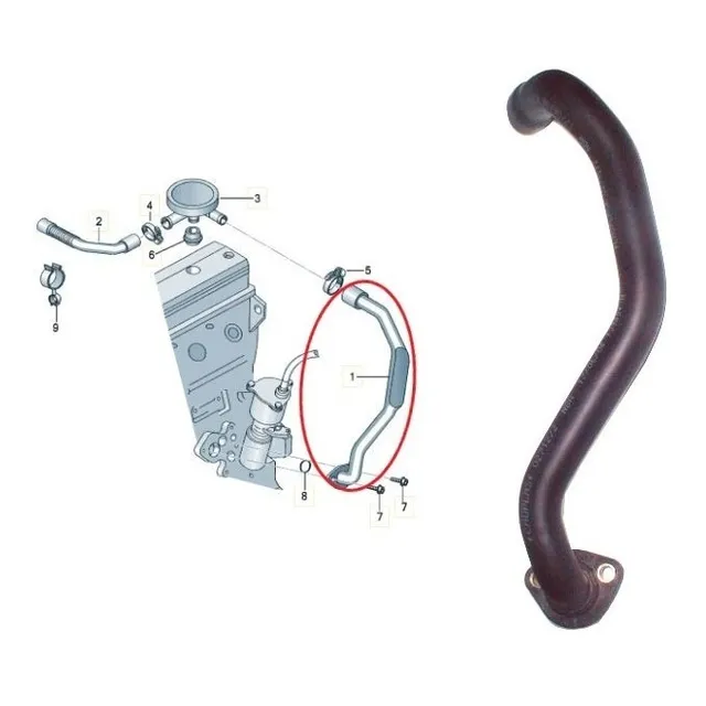 Tubo Venteo Gases Vw Polo Diesel Gol 1.9 Diesel Goma