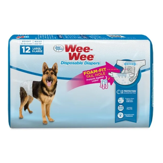 Wee Wee Diapers Large/xl 12u Pañales Desechables P/ Perros 