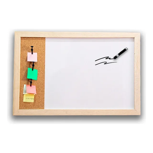 Tablero Acrílico Borrable Con Corcho Vertical 60 Cmx 40 Cm