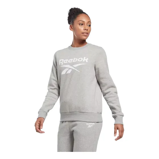Buzo Sin Capucha Reebok Identity Big Logo Gris Mujer