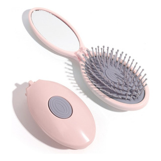 Cepillo Plegable Con Espejo Para Maquillaje De Bolsillo Dama Cepillo Plegable Con Espejo Para Maquillaje De Bolsillo Dama