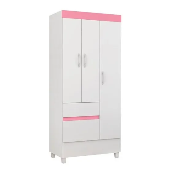 Clóset 3 Puertas Hoga Wind Blanco Rosa Flex