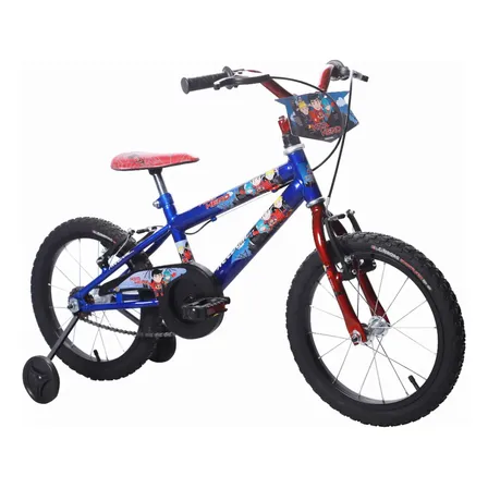 Bicicleta Infantil Aro 16 Meninos Freedom Azul Rodinhas de Treinamento