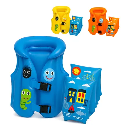 Kit Boia Infantil Colete Salva Vidas Praia Piscina Menino Único