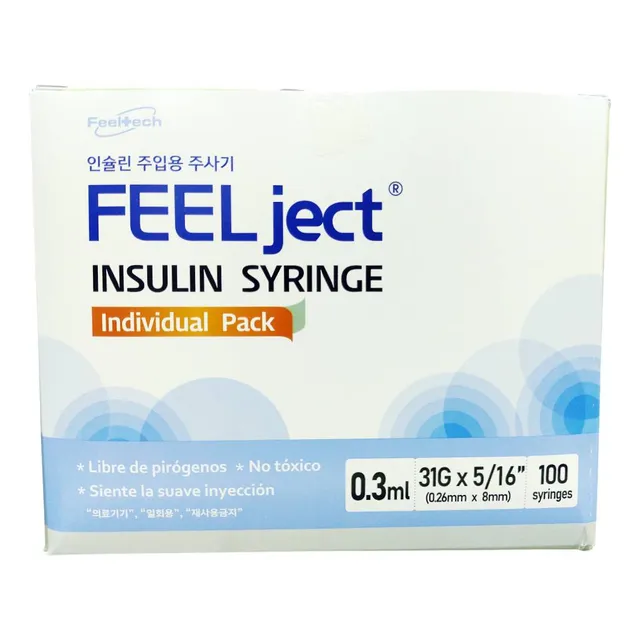 Jeringa Para Insulina 0.3 Ml 31g X 8mm 100 Und