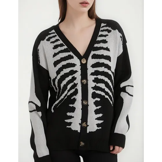M Sroje Jacquard De Calavera, Cárdigan, Jerséis, A6