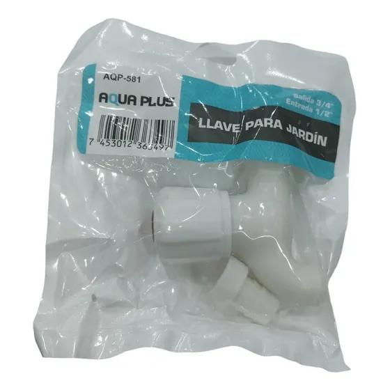Llave Para Jardin Salida 3/4 -entrada 1/2  Aqua Plus M/d