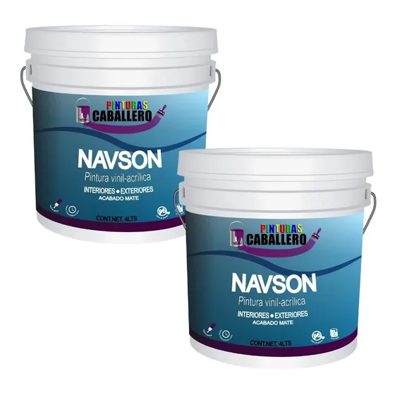 2 Pack Pintura Vinil Acrílica Navson 100% Lavable