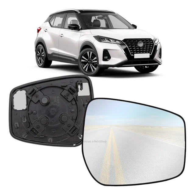Vidro / Lente Com Base Espelho Retrovisor Kicks Original