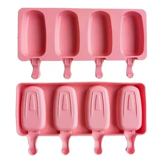 Molde Silicon Paletas Grandes De Helados 4 Compartimientos