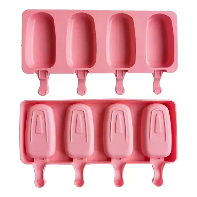 Molde Silicon Paletas Grandes De Helados 4 Compartimientos