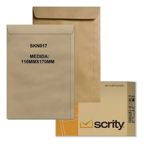 Kit Envelope Pardo Kraft Pequeno 11x17cm Skn017 100un Dizimo Cor Kraft Natural