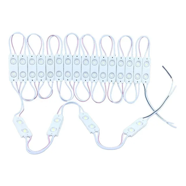 100 Módulos D 2 Leds 2835 C/ Lupa 160° Blanco Frio Ip65 12v 
