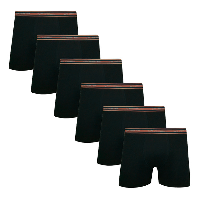 Kit Com 6 Cuecas Boxer Adulto Algodão Lupo