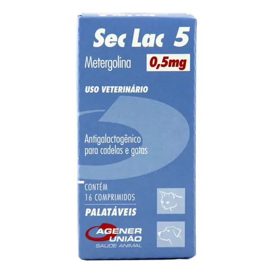 Sec Lac 5 - 16 Comprimidos Antigalactogênico Cadelas E Gatas