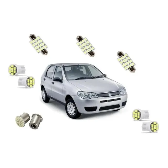 Kit Led Fiat Palio Fire 2007 2014 Teto Placa Ré Farolete T10