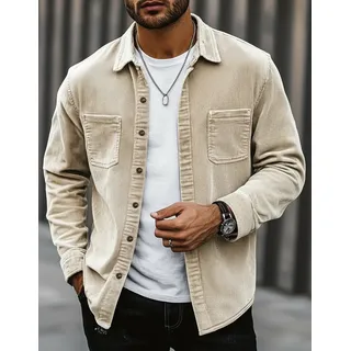 Chaqueta De Hombre De Corduroy Casual Vintage Manga Larga