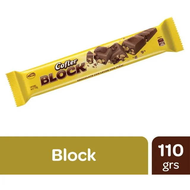 Chocolate Arcor Cofler Block 110 Gramos Caja De 12 Unidades
