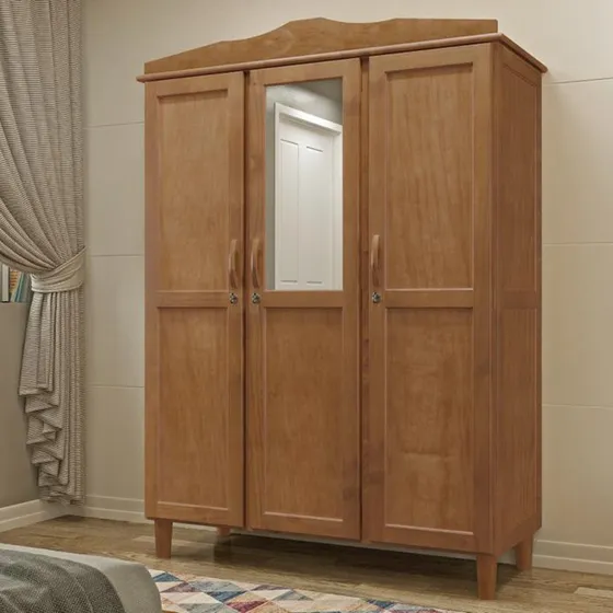 Ropero Placard 3 Puertas 3 Cajones Con Espejo 100% Madera