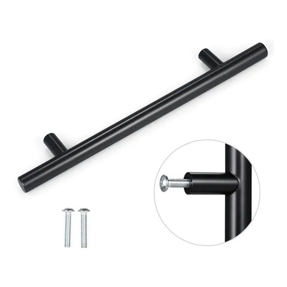 Jaladera De Barra Negra Acero Inoxidable 18.8 Cm Handy Home 