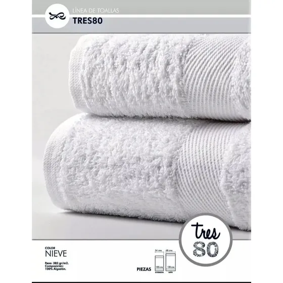 Oferta Toalla Blanca Ama De Casa Tres80 100*050 Cms