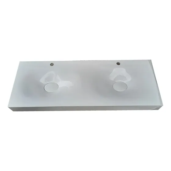 Bacha Mesada Recta Flotante Para Baño 120x44 Con Mensulas