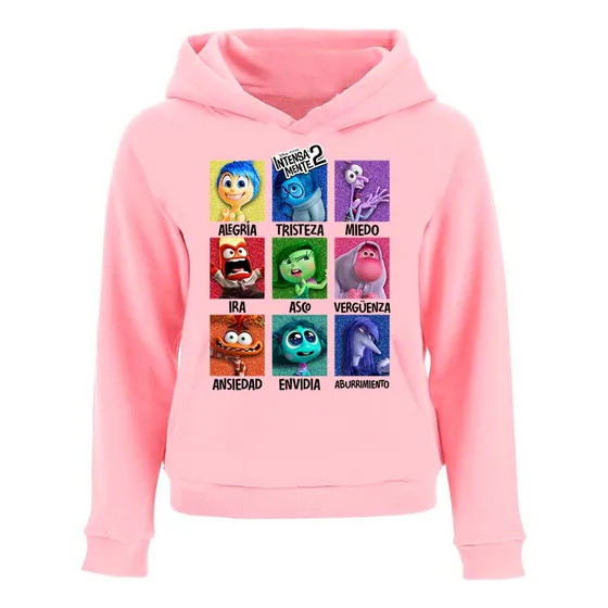 Polerón Canguro Intensamente, Personajes Tallas 2 A 16 Unisex