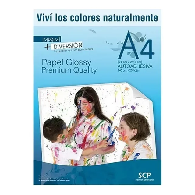 Papel Fotográfico Autoadhesivo Sticker A4 Glossy X 200 Hojas