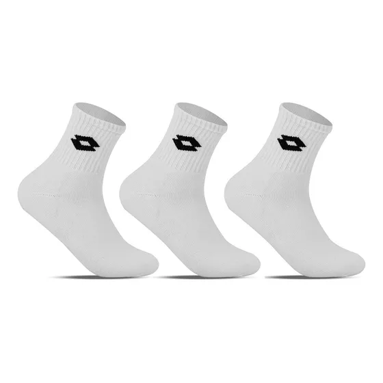 Pack X3 Medias Deportivas Lotto Premium Blanco 43-46
